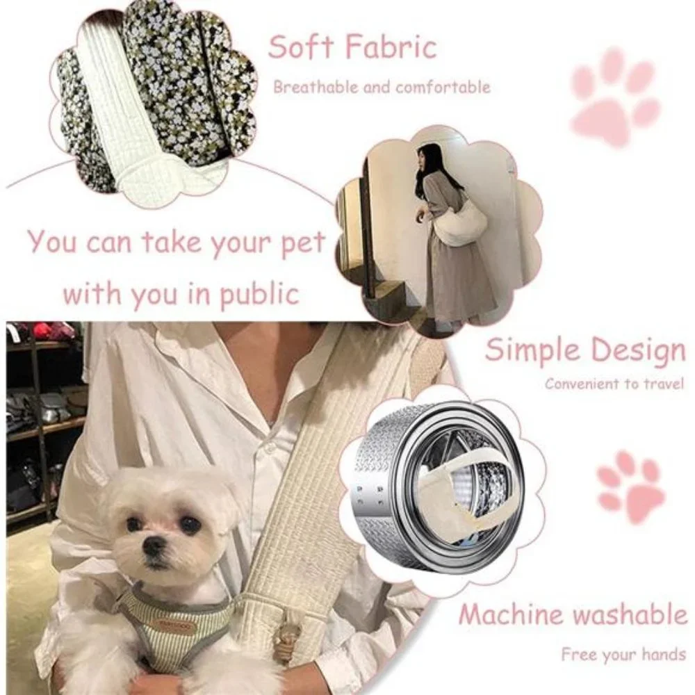 Small Dog Carrier Sling Dog Sling Carrier for Small Dogs Puppies Cats, Big Pouch